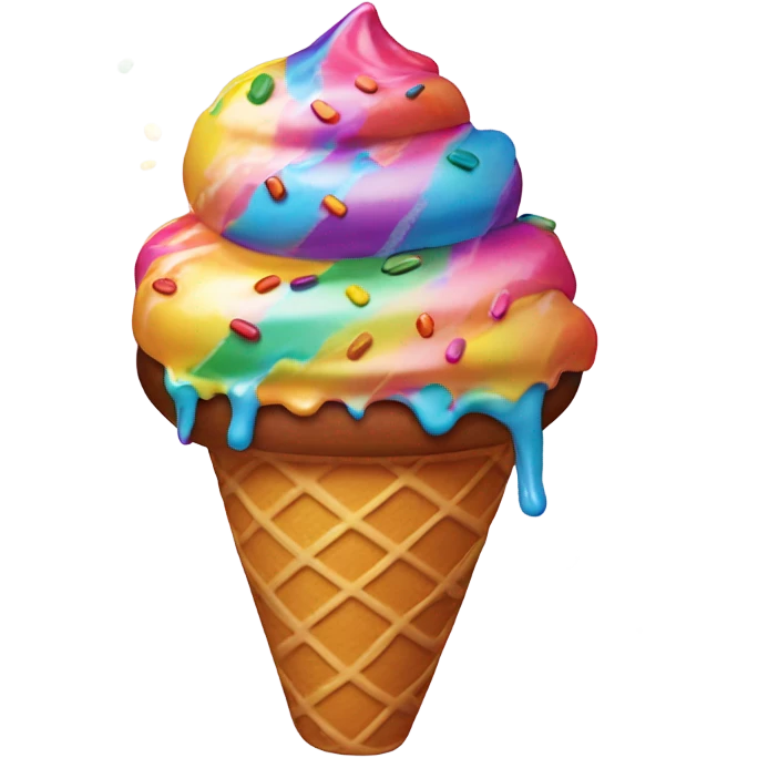 Rainbow icecream, rainbow donut emoji