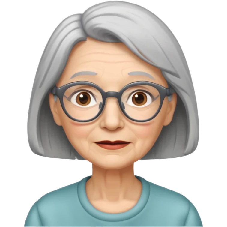 glasses elderly woman emoji