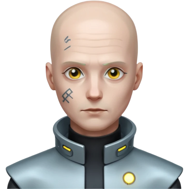 cyberpunk man whihout hair emoji