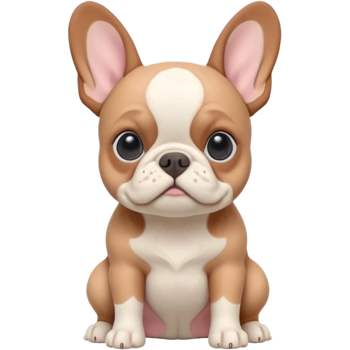 Fawn pied Frenchie dog in soft pastel colors,authentic claymation style with matte plasticine texture and visible fingerprints emoji