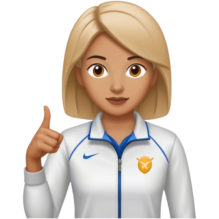 female sport coach pointing emoji