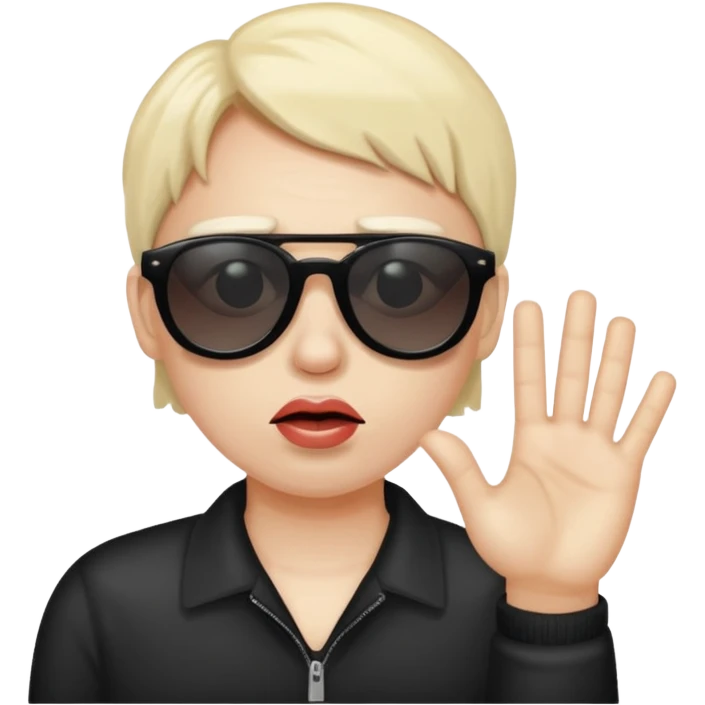  disgusting is wearing sunglasses and saying stop emoji