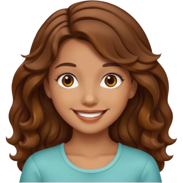 A pretty girl with tan skin and brown wavy hair emoji
