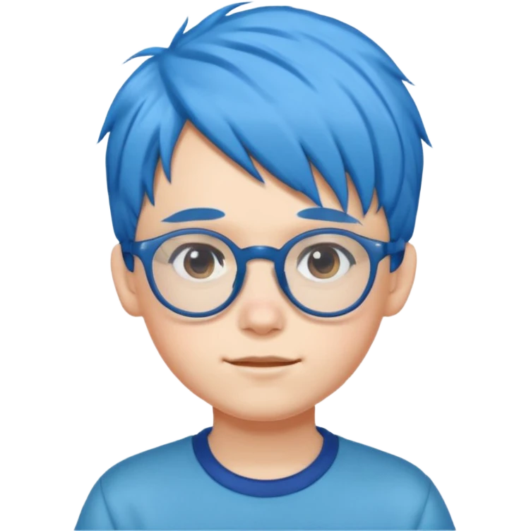 blue haired kid with glassesü emoji