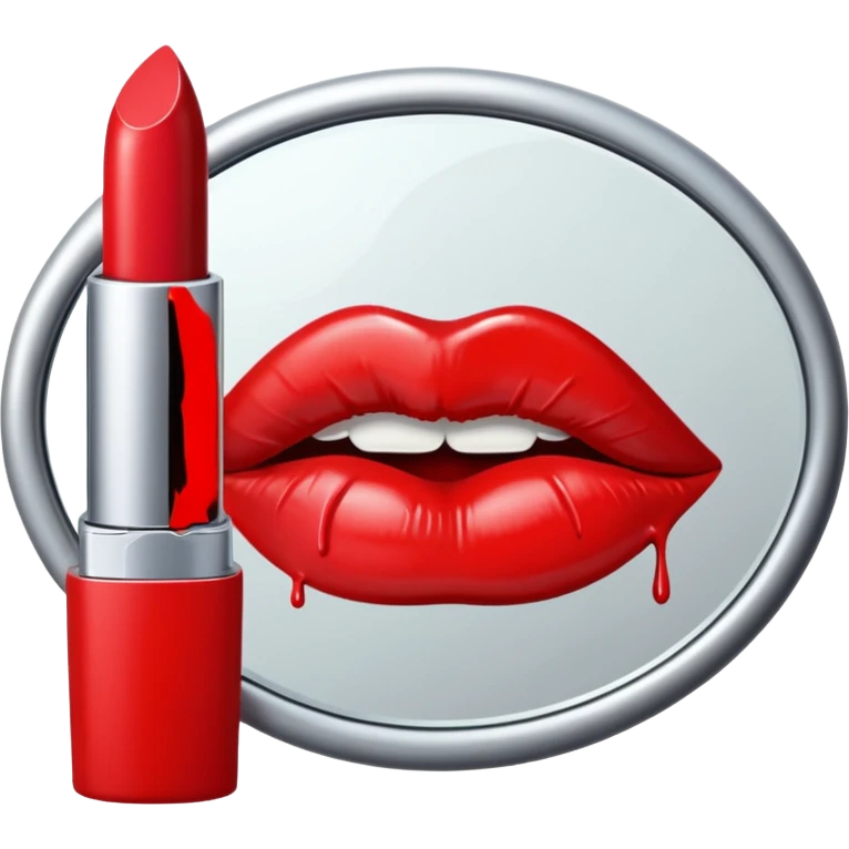 Kissing lipstick on mirror emoji