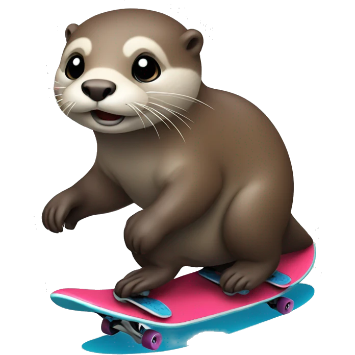 Otter skating emoji