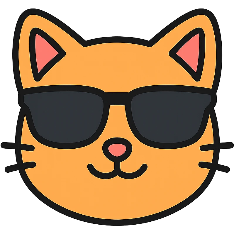 cat wearing sunglasses color icon emoji