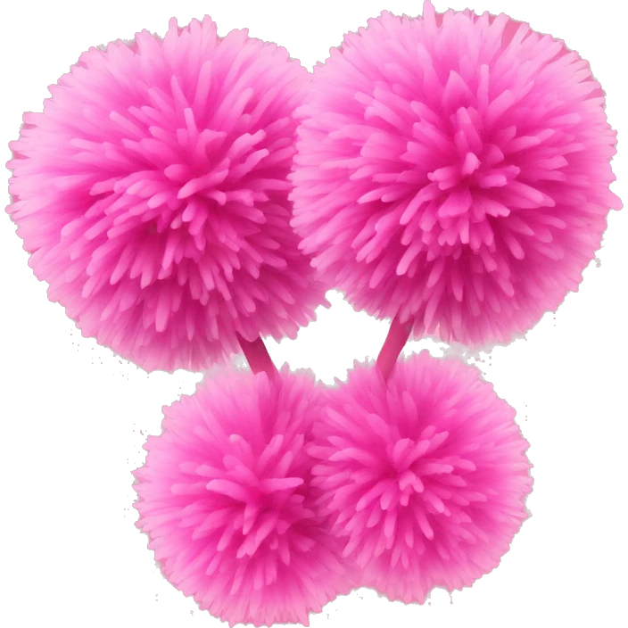Two pink cheer Pom Poms  emoji