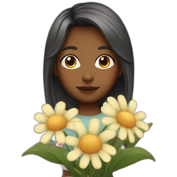Girl with flowers emoji