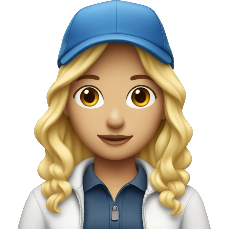 blonde girl with polo hat  emoji