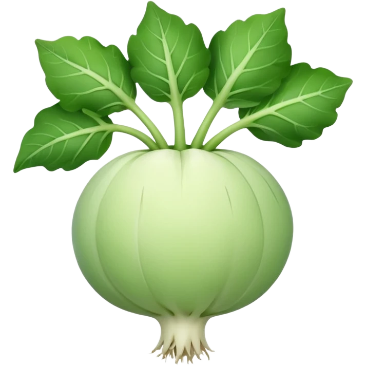 a kohlrabi with leaves, simple, clear emoji