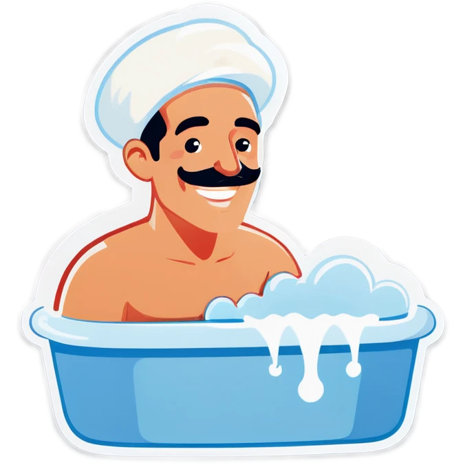 Bath man liking  emoji