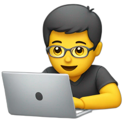 Admin working on his laptop  emoji