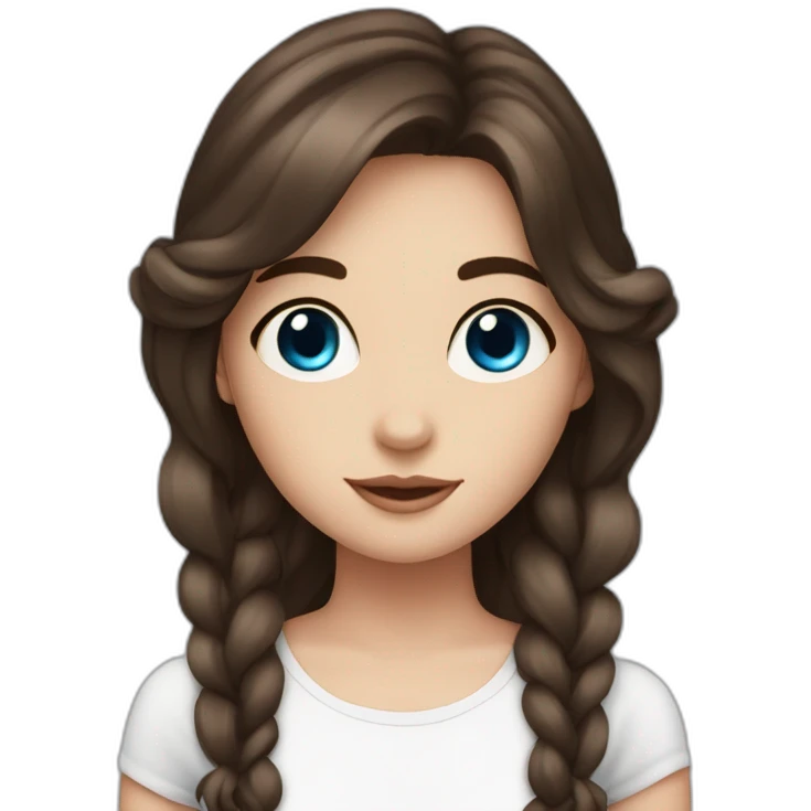 Cute girl sirens on roch with a dark brown hair and blue eyes emoji