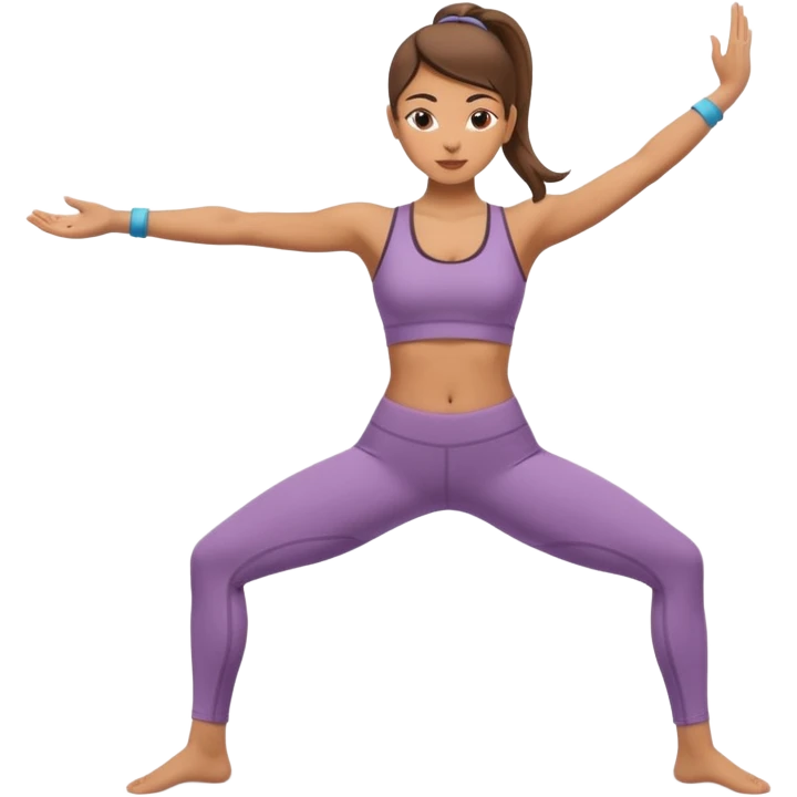 woman doing warrior yoga pose emoji