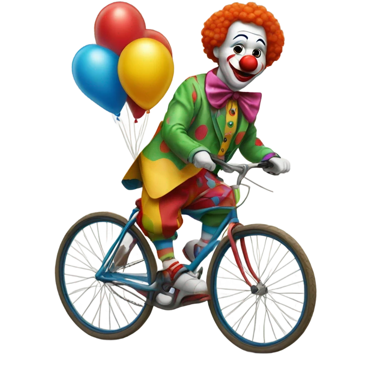 A clown on a bicycle  emoji