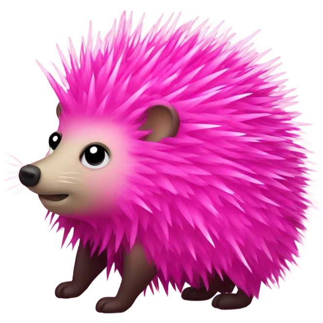 Hot pink porcupine with glitter  emoji