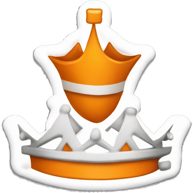 A crown, orange on the upside and white on the downside, in addition to a word seeker alliance emoji