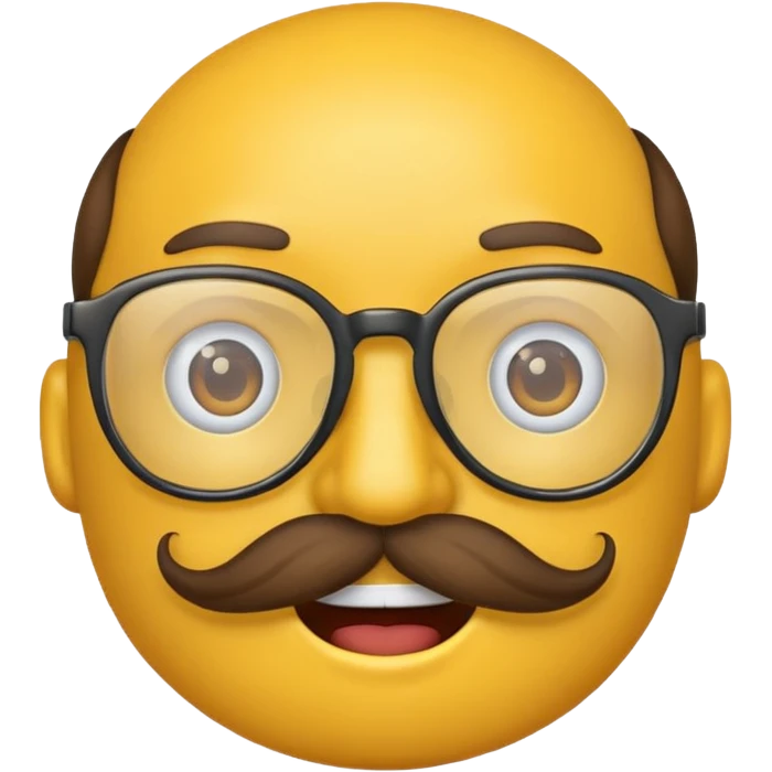 Emoji with glasses and a mustache  emoji