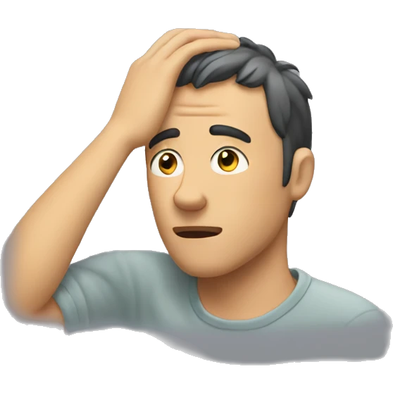 man scratches his head thoughtfully emoji