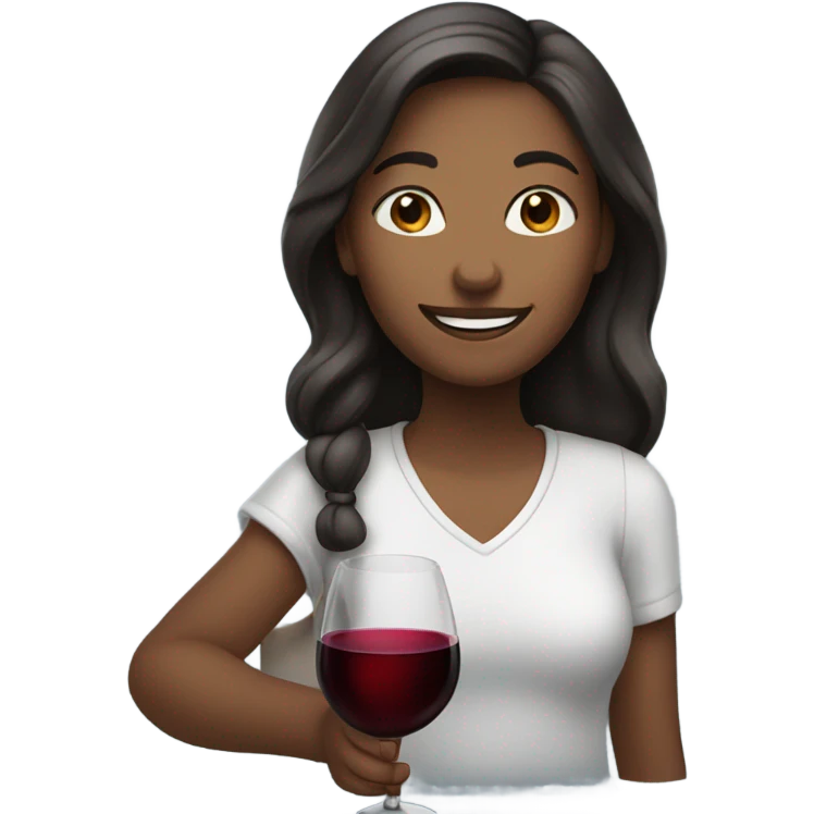 Girl with wine emoji
