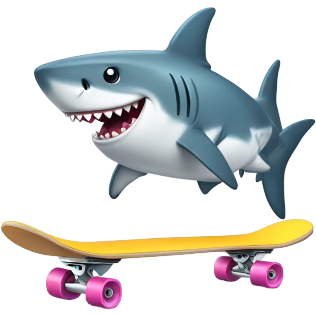 Shark on a skateboard  emoji