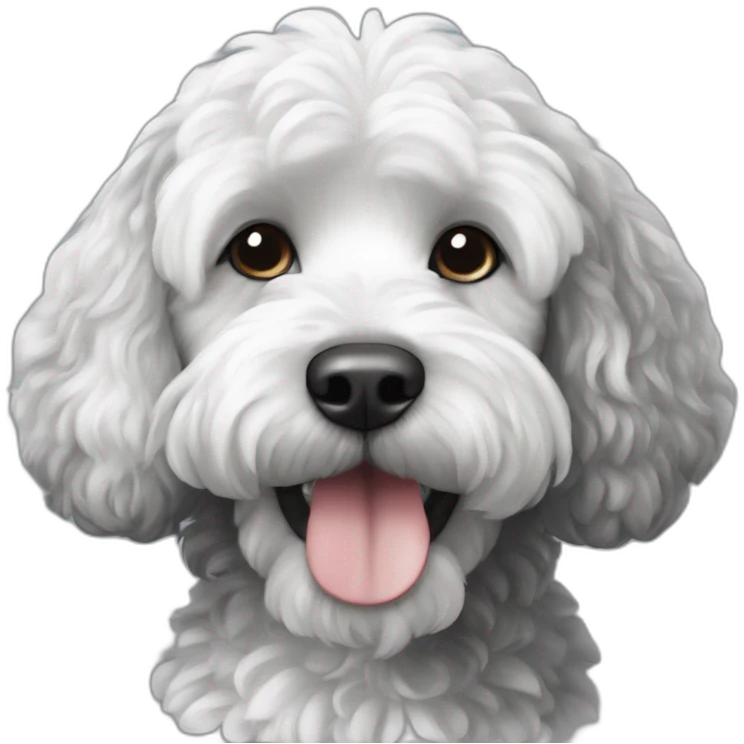 black and white black cockapoo emoji