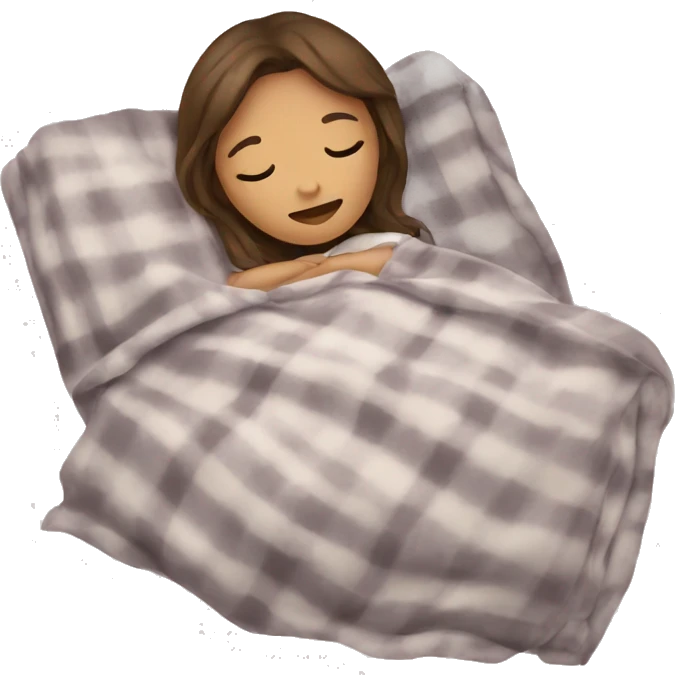 Sleeping girl with blanket and brown hair  emoji