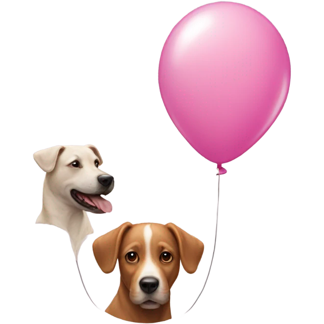 Pink balloon, dog animal emoji