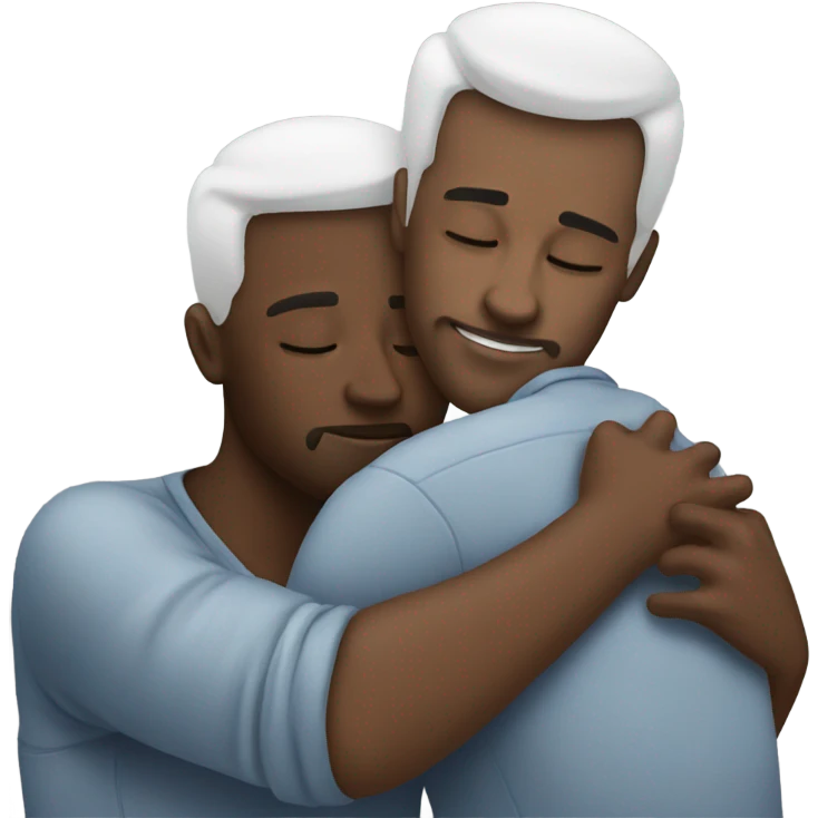 Two white men cuddling emoji