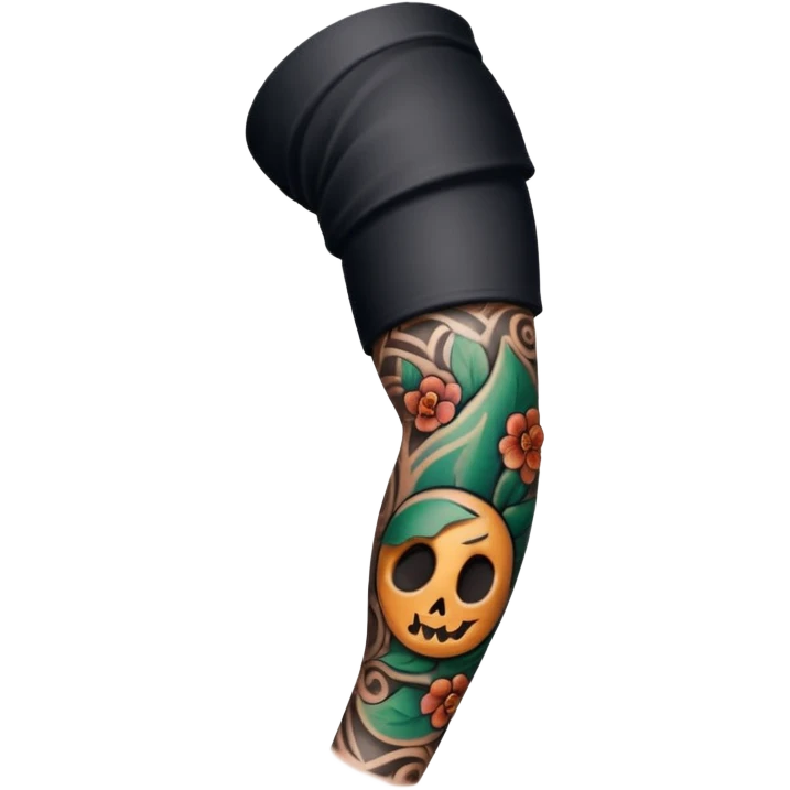 Full sleeve tattooed arm emoji