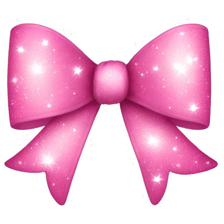 Pink bow with sparkles emoji