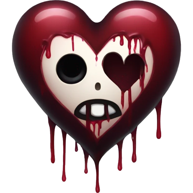 goth heart with blood emoji
