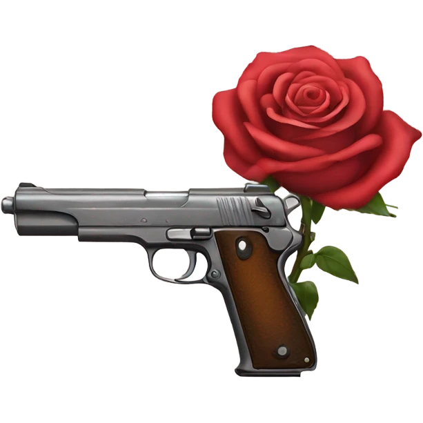 a pistol with a rose emoji
