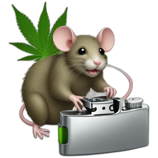 Cannabis rat stealing lighter emoji