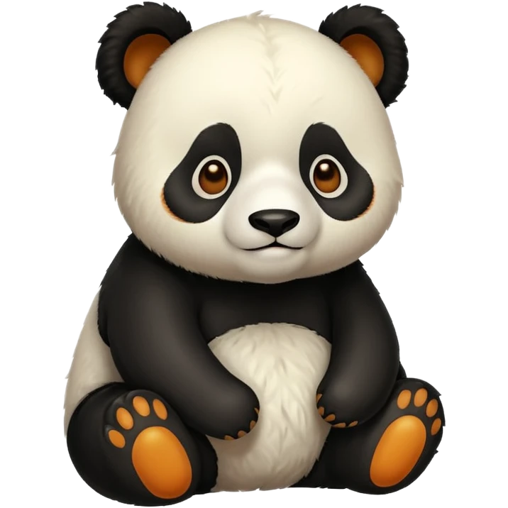 panda that is fully amber-coloured emoji