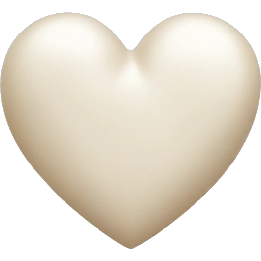 Big white heart with beige satin bow emoji