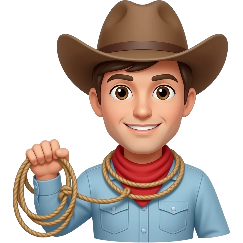 cowboy has lasso in his hand emoji