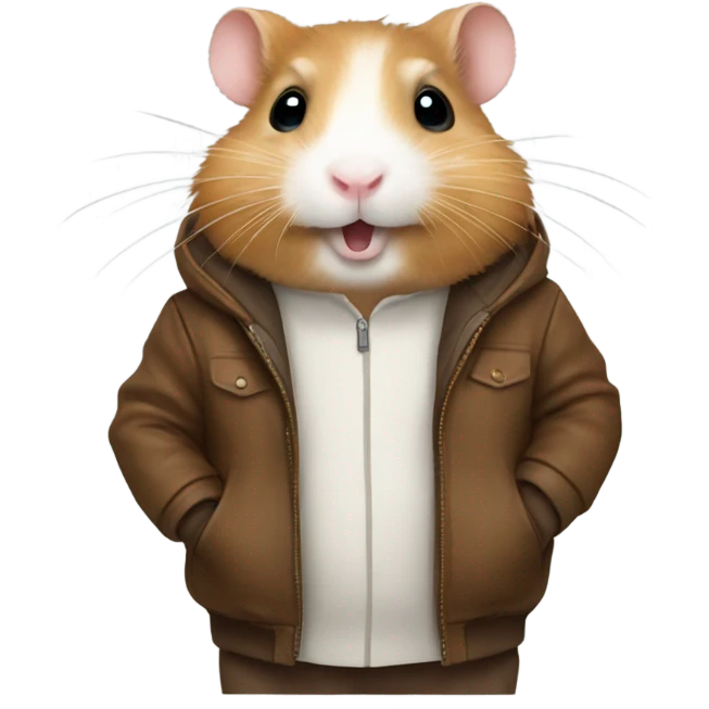 Hamster with brown jacket emoji