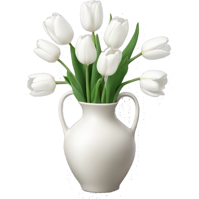 White tulips vase emoji