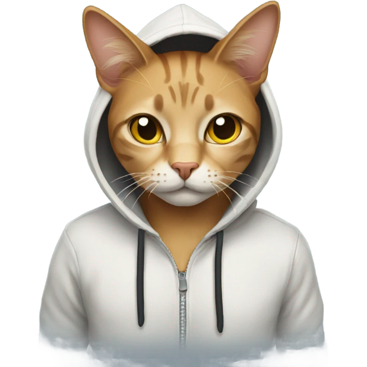 Cat wearing a hoodie emoji