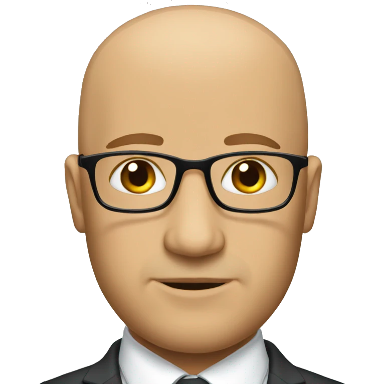 bald with glass in suit emoji emoji