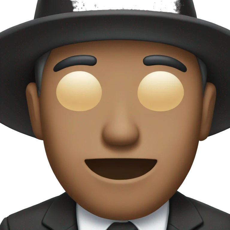 a man wearing a black hat closing eyes emoji