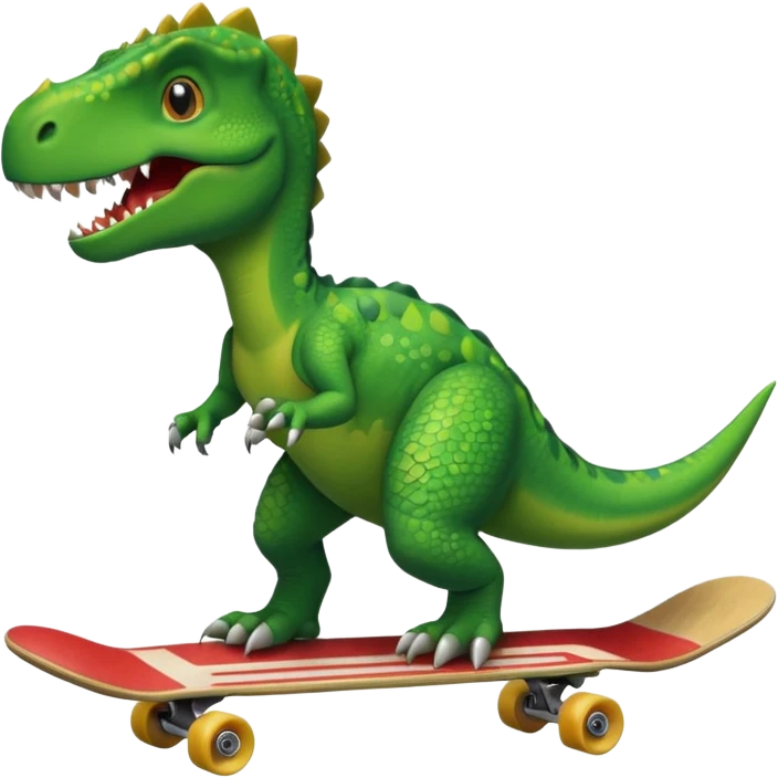 Dinosaur on a skateboard emoji