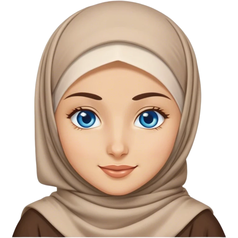 Turkish beautiful finish Konya girl blue eyes with hijab and islamic dress she’s Winking  emoji