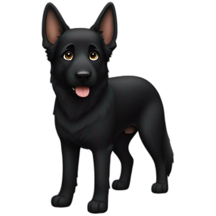 Black German shepherd full-height  emoji