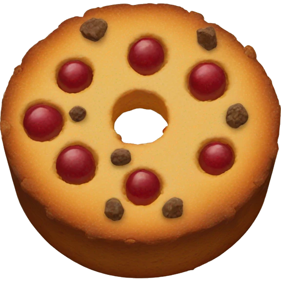 A round fruitcake with a hole in the middle  emoji