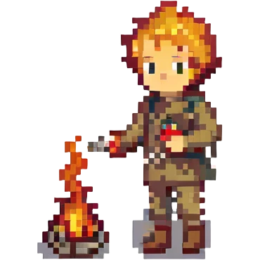 a boy playing with fire emoji