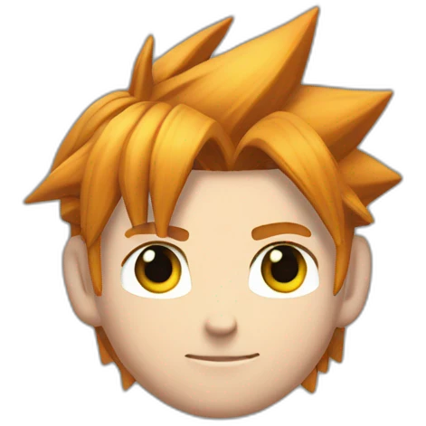 Ginger hair cloud strife hero with black gear clothes emoji