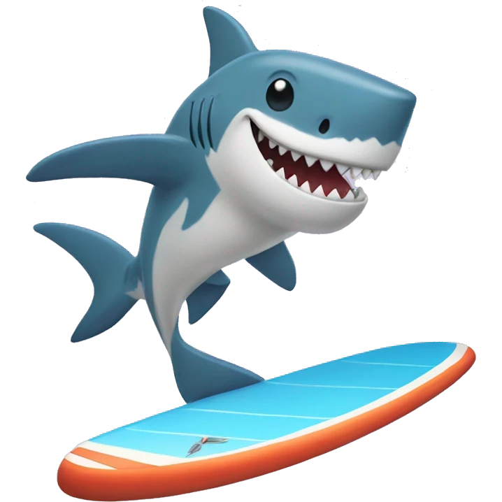 Shark surf boarding emoji